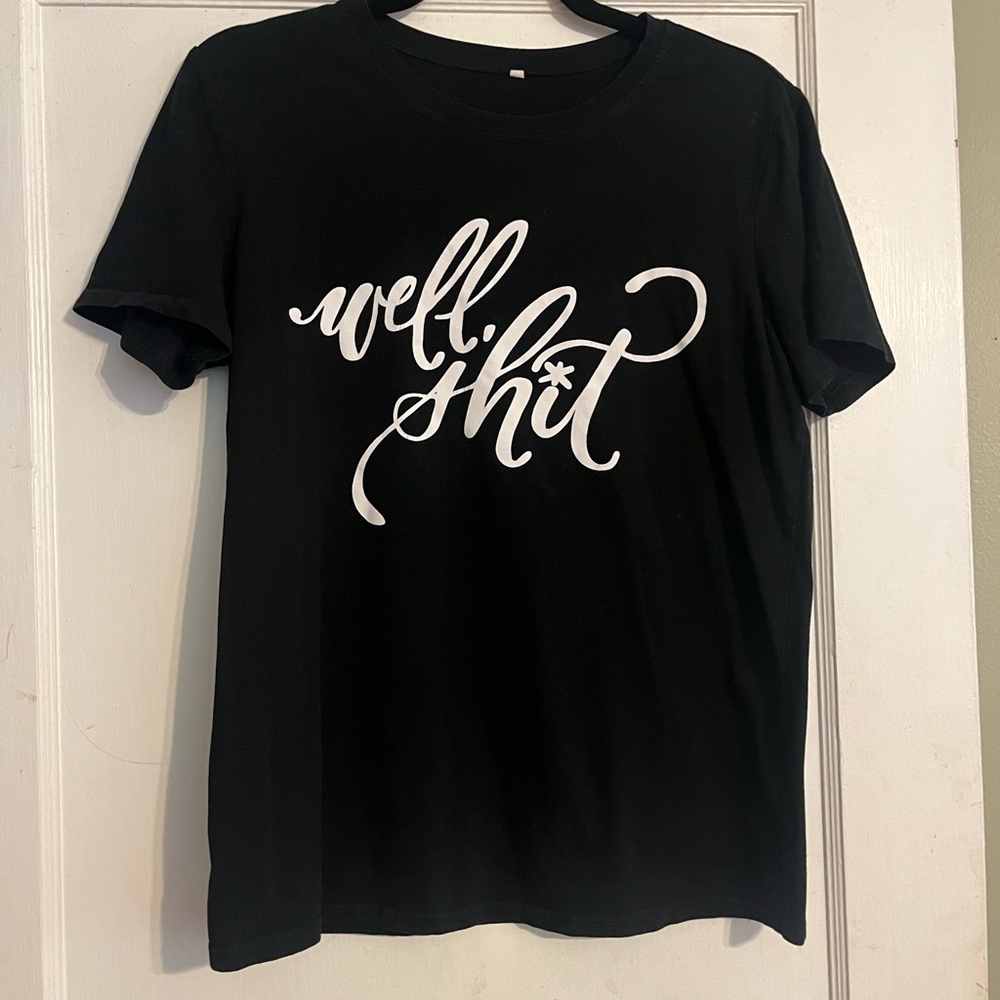 Black T-Shirt with White Script